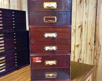 Vintage watch crystal storage cabinets