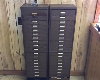 Vintage watch parts storage cabinets