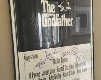 signed The Godfather movie poster