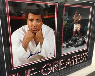 Muhammad Ali signed and PSA certified photograph