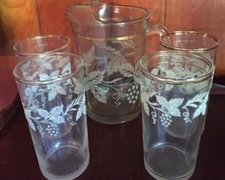 Vintage Pitcher and Glass Set