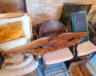 Hand Carved Wooden Eagle