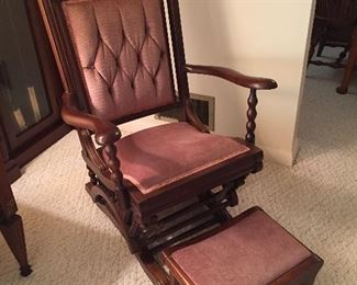 Old Platform Rocker with Matching Foot Rest