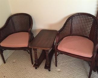 Pair of Wicker Back Chairs