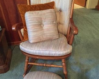 Wooden Rocker with Foot Rest