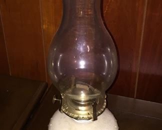 Milk Glass Oil Lamp