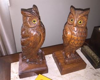 Pair of Owl Statues