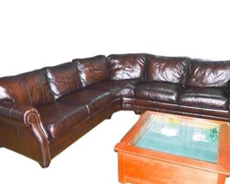 4. Havertys Leather Sectional Sofa