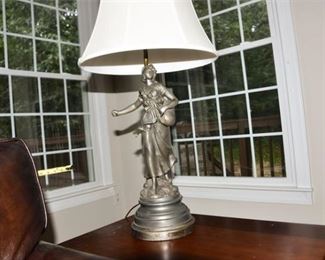 2. Auguste Moreau Semeuse Statue Mounted as Lamp