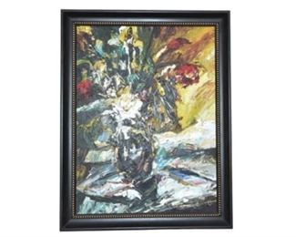 8. Abstract Oil on Canvas Signed and Framed