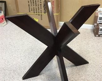 Solid wood table base. Have two.