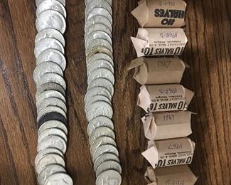 Kennedy half dollars, 1965 - 1969.