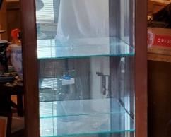 Arched Mahogany Lighted Curio Cabinet