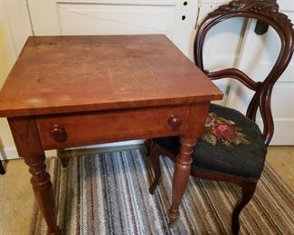 Atq Cherry Table and Chair