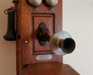 Atq Oak Cased Wall Phone