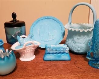 Blue Fenton and Other Collectibles