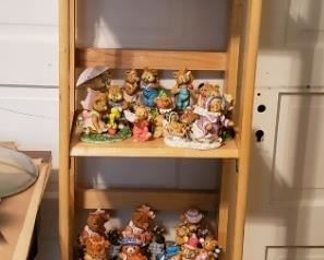 Collectible Bears and Bookshelf Display