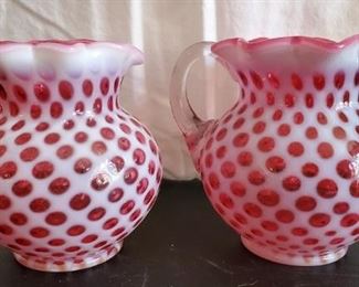 Fenton Cranberry Coin Dot Cream and Sugar