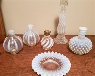 Fenton White Opalescent Six