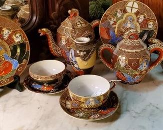 Japanese Moriage Satsuma Dragonware Tea