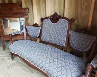 Victorian Sofa and Mirror
