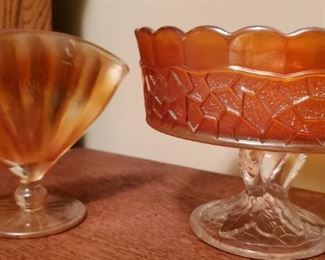 Vtg Carnival Glass Two