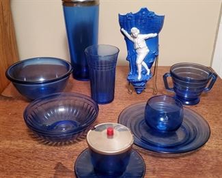 Vtg Cobalt Blue Glass Collection