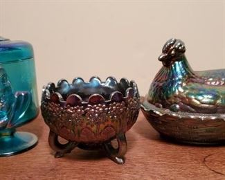 Vtg Fenton Carnival Glass and 1988 Chessie