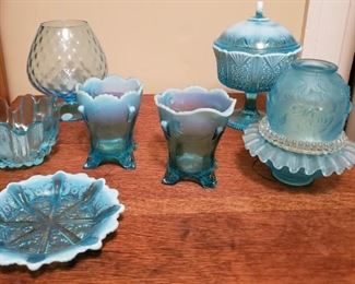 Vtg Fenton Fairy Lamp, Compote, Sugar and Cream and More