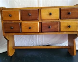 Vtg Pine Spice Chest