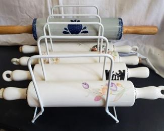 Vtg Porcelain Rolling Pins Five