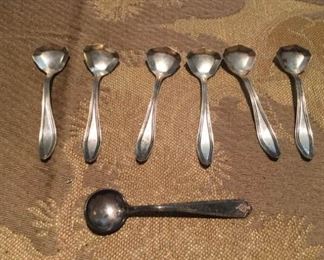 Vtg Sterling Salt Spoons Seven