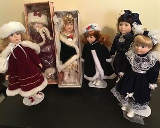 Winter Dressed Porcelain Dolls