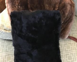 2 fur muffs