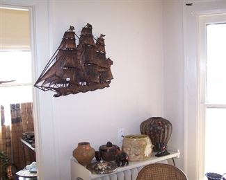 SHIP WALL HANGING & MORE VASES