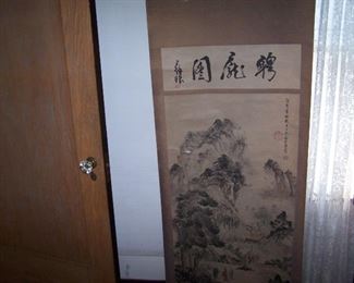 ASIAN SCROLL--HAS SMALL HOLE