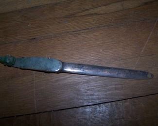 FULL SHOT OF THE LETTER KNIFE, approx.  9" long, silver marked 950