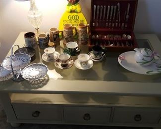 Silver plated steins and......