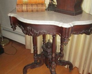 marble top stand & clock