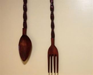 Large Wooden Spoon and Fork