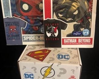 Funk POP DC and Marvel Boxes and Shirts