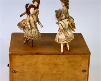 Music Box with Dancing Dolls, French C. 1880