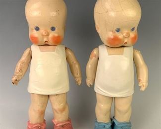 11" Pair American "Hebee and Shebee" Characters C. 1920's