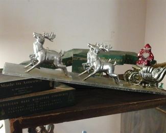 Vintage  Christmas Santa and sleigh 
