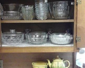 toaster oven, Shawnee corn  tea pot and bowls