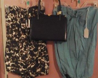Vintage purse and bathing suits 