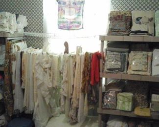 table linens, sheet sets, blankets, handmade quilts,  curtains and more