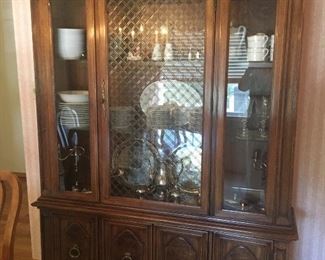 Large China cabinet with storage below. 