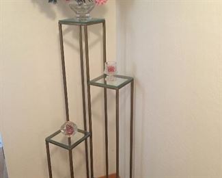 Glass and Brass Display Stand. 