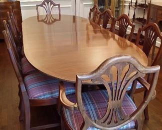 Antique dining table with 11 chairs